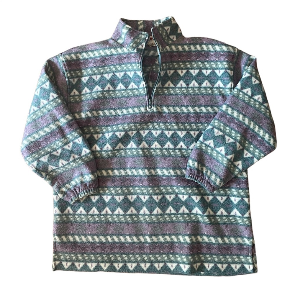 Patterned fleece quarter zip